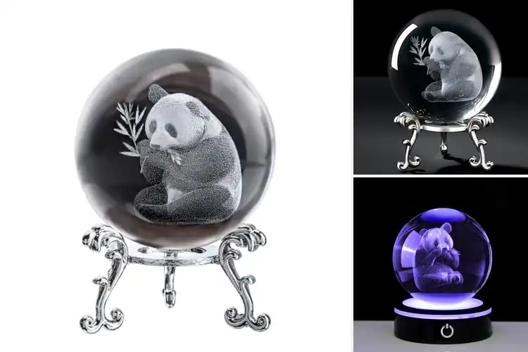 Detailed view of Best K9 Crystal Panda Figurines