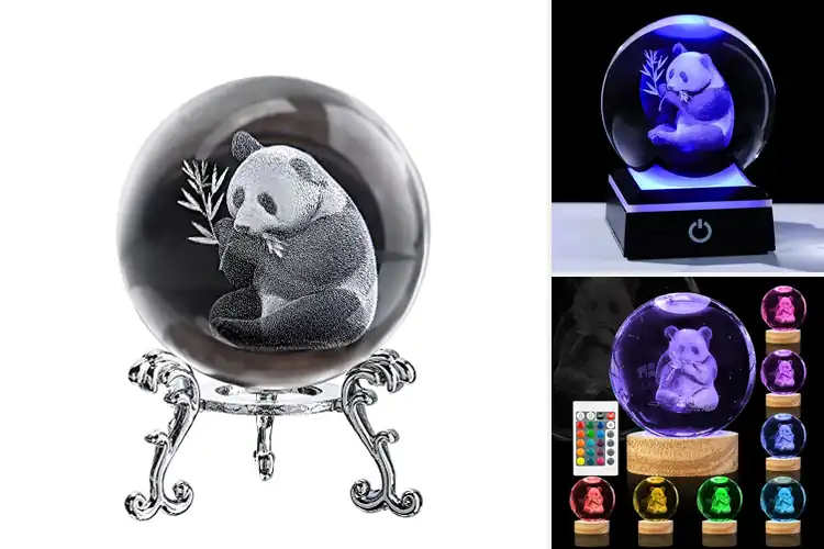 Detailed view of Best Panda Crystal Balls for Positive Energy & Decor