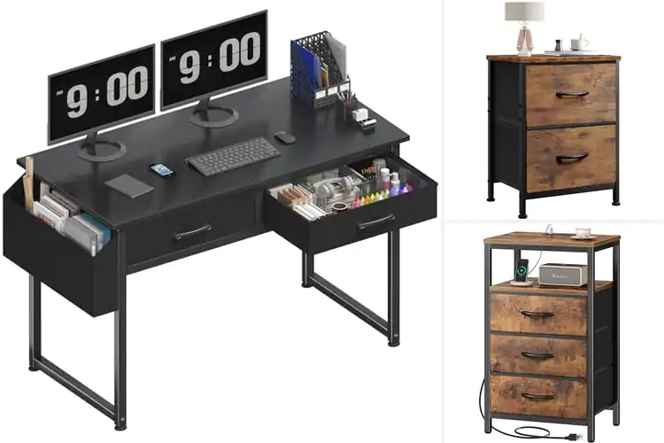 Detailed view of Best Tables with Fabric Drawers